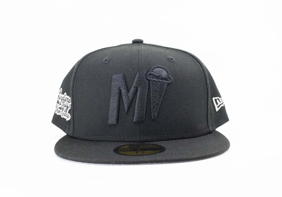 Black M Cone Fitted Hat by New Era