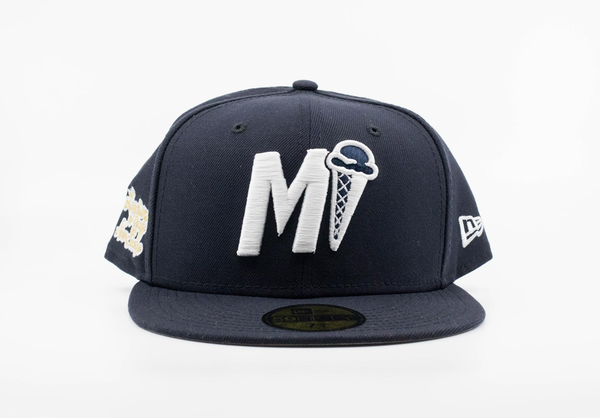 Navy M Cone Fitted Hat by New Era